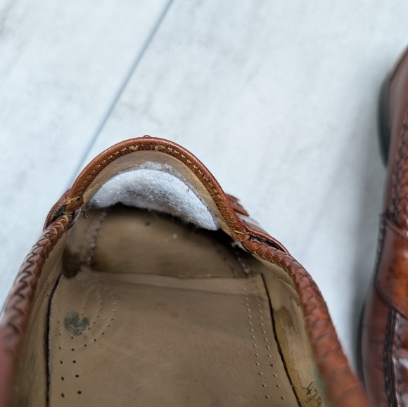 Allen Edmunds Maxfield Brown Moc Toe Tassel Mens Loafer Shoe Size 9.5 D - Picture 12 of 13